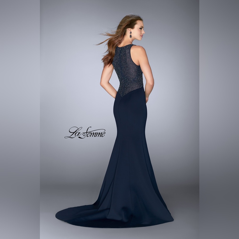 La Femme beaded gown